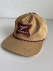 Miller High Life Beer Patch Tan Trucker Snapback Baseball Cap Hat Ribbon Retro