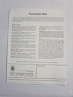 Vintage Austin Mini Sales Sheet Brochure Advertising 