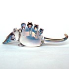 Opossum Mother And Family Figurine Of Hand Blown Glass