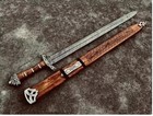 Hand Forged Damascus Steel Viking Sword Sharp   Battle Ready Medieval Sword
