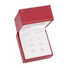 Set Of 3  14k Real Solid Gold Solitaire Round Cz Sleeper Stud Earrings Screwback