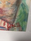 Vintage Signed Painting Clown  tiny    Water Color Scary Clown Painting