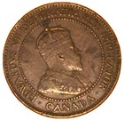 1906 Canada Large One Cent Coin Edward Vii Canadian 1 Penny Km  8 Bronze 25 4mm