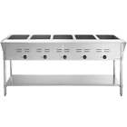 Five Pan Open Well Electric Steam Table With Undershelf - 208 240v  3750w