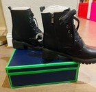 New Women s Wonder Black Combat Boots   Size 10