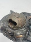 Antique Japanese Meiji Bronze Inkwell Copper Or Ashtray Desk Accessory