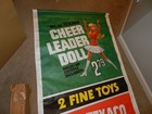 Vintage Texaco Advertising Banner- Texaco Tank Truck   Cheer Leader Doll-44x87in
