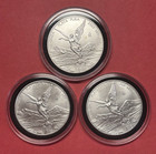  lot Of 3  2023 Mexico 1 Onza Siiver Libertad 1 Oz 999 Fine Siiver Bu In Capsule