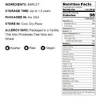 Barley Flour - Kosher  Raw  Vegan - By Food To Live