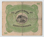 Norway 50 Kroner 1942  P-9d  Sign  Meldahl-nielsen  Original Vf  Large Banknote