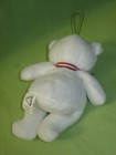 Vintage Dakin 1990 s Small White Teddy Bear Beanie Plush W  Red Valentine Heart