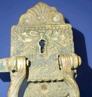 Vtg 1897 Victorian Ice Box 5  Brass Door Latch No Key Door Knock Cabinet Lock 