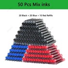 Fountain Pen Ink Refill Set 53 Pcs Black Blue Red Ef Nib School Office