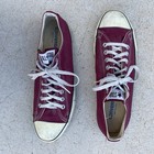 Vintage Converse Low Top Shoes Made In Usa Burgundy Red Size 11 5