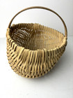 Vintage Antique Primitive Style Woven Split Oak Buttocks Egg Gathering Basket