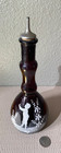 Beautiful Antique Amethyst Mary Gregory Pontiled Barber Bottle Original Top