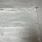 Anthropologie Sagebrush King Shams  Set Two White  Ruffles Embroidered Cotton