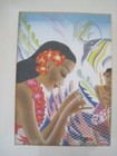 Hawaii Vintage Art Frank Mcintosh Cruise Ship Menu Luau Bamboo Frame Pair 1938