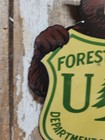 Vintage Smokey Bear Porcelain Sign Rare Old Forest Service National Park Diecut 