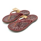 Olukai Womens 7 8 9 Paniolo Flip Flop Thong Red Leather Sandals 20129