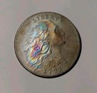 Us Art Novelty Production 1793 Flowing Hair Large Cent  Amazing Color Toning 