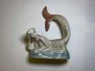 Vintage Brazilian Iridescent Ceramic Mermaid Figurine 1980   s