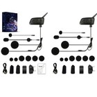 2x V6 Pro Motorcycle Helmet Intercom Bluetooth Headset 6 Riders 1200m Interphone