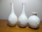 Vtg Kaiser White Bisque Porcelain Bud Vases Floral Rose  Bundle Lot