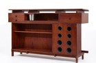 Dyrlund Danish Modern Bar Cabinet Teak Wine Storage Mid Century