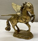 Brass Pegasus Statue Flying Winged Mythical Horse Flowing Mane Fantasy  7 