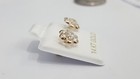 Child Baby Kids Flower White Cz Stone Stud Earrings 14k Yellow Gold Screwback