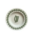 Wedgwood Reverse Sage Green On White Jasperware Irish Harp Shamrock Plate 4 5 