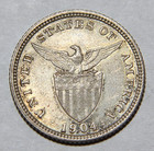 1904-p Philippines Twenty 20 Centavos Nice Au Key Date  11k Mint -5450-