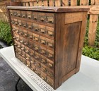 Antique Wc Heller Oak Industrial Apothecary Cabinet 56 Tin Drawer General Store