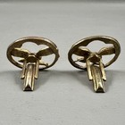 Vintage Cufflink Set Cutout Design Flying Eagle Gold Tone 1 