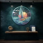 Sailboat Metal Wall Art  Coastal Nautical Beach House Decor
