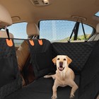 Dog Car Back Seat Cover With Zipper Mesh Window Storage Bags Waterproof 600d Oxf