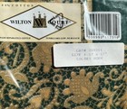4 Wilton Court Cotton Square Dinner Napkins Green   Gold Patterned Nip 17   x17   