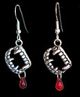 Retro Vampire Fangs W  Blood Drop Funky Earrings Novelty Gothic Costume Jewelry