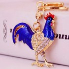 Sparkling Rhinestone Rooster Key Chain Purse Backpack Charm Keychain