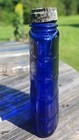 Vintage Bourjois Talcum Powder Dispenser W lid Bottle Cobalt Blue 41 2  T    1 w 