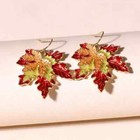 Maple Leaf Earrings Fall Autumn Fashion Jewelry Red Orange Green Colorful