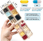 3 Pack  14 Grids Travel Pill Organizer Box With Labels - Travel Medicine Case Ki