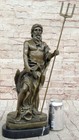 Poseidon Bronze Greek Sea Sculpture Art Deco Figurine Figure Marble Hot Cast Art