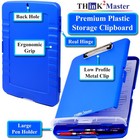 Think2master Blue Plastic Storage Clipboard With Pencil Holder    25  Heavier  