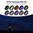 10pcs 1 25    Telescope Eyepiece Filter Set  5 Planetary Color Filters 2 Polarizin