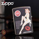 Black Matte Lucky Strike Pinned Girl Limited Edition Zippo Lighter Us Shipping
