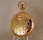132 Years Old Waltham  14k Gold Filled Hunter Case Fancy Dial 16s Pocket Watch