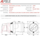  pack Of 2  22mm 3 Position Selector Switch Maintained 2no Xb2-20x 31  3 Positio