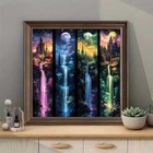 Moon With Castle Waterfall Diamond Painting Kits For Adults 5d Full Drill Mosaic